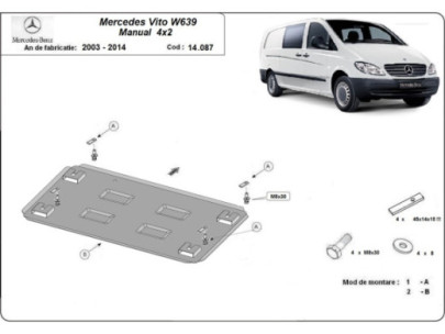 Stahl Unterfahrschutz für Motor Mercedes Vito W447, 2.2 D, 4x4 (2020-2026) EANMercedes Vito 2