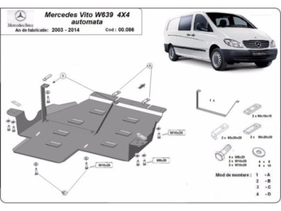 Stahl Unterfahrschutz für Motor Mercedes Vito W447, 2.2 D, 4x4 (2020-2026) EANMercedes Vito 2