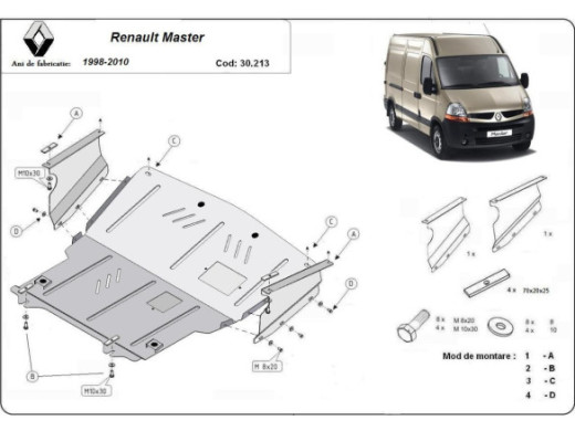 Stahl Unterfahrschutz für Motor Renault Master 2 (1998-2010) EANRenault Master