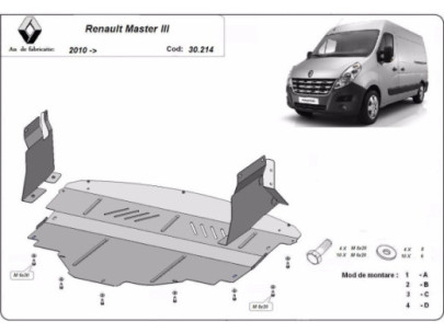 Stahl Unterfahrschutz für Motor Renault Master 3 (2010-2024) EAN 2