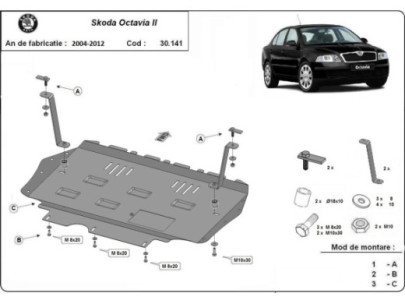 Stahl Unterfahrschutz für Motor, Getriebe Skoda Octavia 3 - Automatikgetriebe (2013-2019) EANSkoda Octavia 2