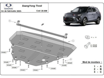 Stahl Unterfahrschutz für Motor Ssangyong Musso Grand (2018-2026) EANSsangYong 2