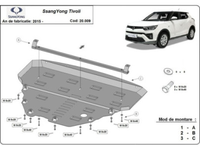 Stahl Unterfahrschutz für Motor Ssangyong Musso Grand (2018-2026) EANSsangYong 2