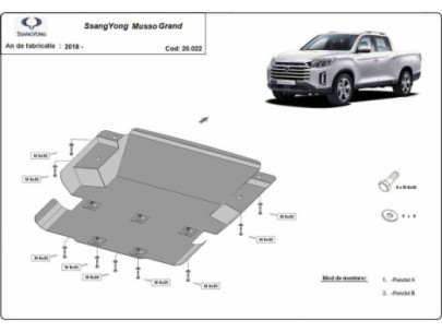 Stahl Unterfahrschutz für Motor Ssangyong Musso Grand (2018-2026) EAN 2