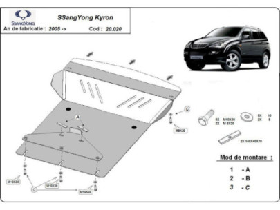 Stahl Unterfahrschutz für Motor Ssangyong Musso Grand (2018-2026) EANSsangYong 2