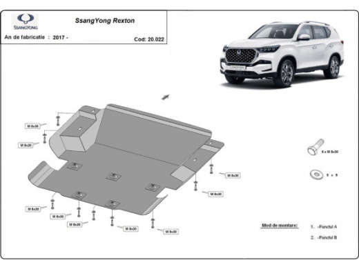 Stahl Unterfahrschutz für Motor SsangYong Rexton (2017-2026) EANSsangYong