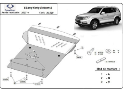 Stahl Unterfahrschutz für Motor Ssangyong Musso Grand (2018-2026) EANSsangYong 2