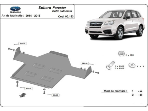 Stahl Unterfahrschutz für Getriebe Subaru Forester 4 - Automatikgetriebe (2014-2018) EANSubaru Forester
