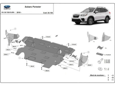 Stahl Unterfahrschutz für Motor Subaru Forester 2 (2002-2008) EANSubaru Forester