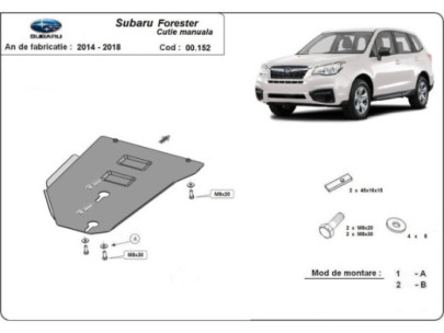 Stahl Unterfahrschutz für Motor Subaru Forester 2 (2002-2008) EANSubaru Forester 2