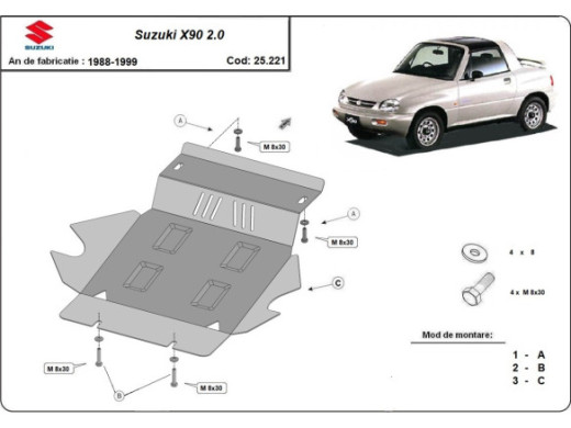 Stahl Unterfahrschutz für Motor Suzuki X90 2.0 (1988-1999) EANSuzuki X90