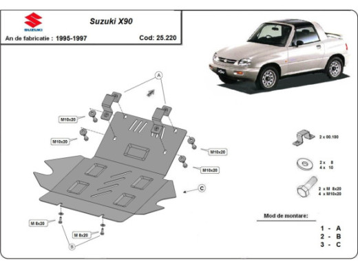 Stahl Unterfahrschutz für Motor Suzuki X90 (1988-1999) EANSuzuki X90
