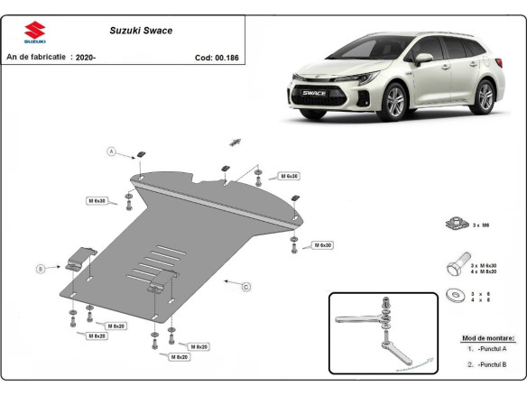 Stahl Unterfahrschutz für Katalysator Suzuki Swace (2020-2026) EANSuzuki Swace