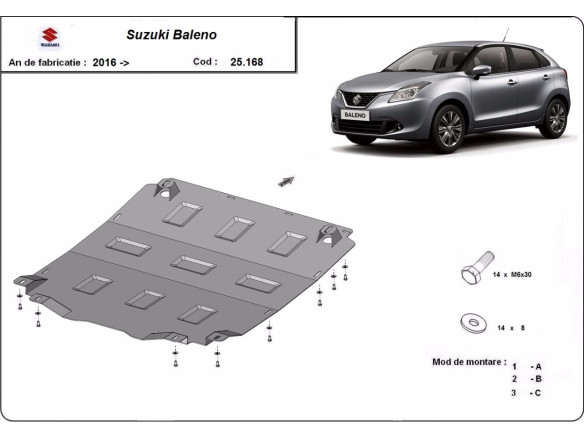 Stahl Unterfahrschutz für Motor Suzuki Baleno (2016-2026) EANSuzuki Baleno