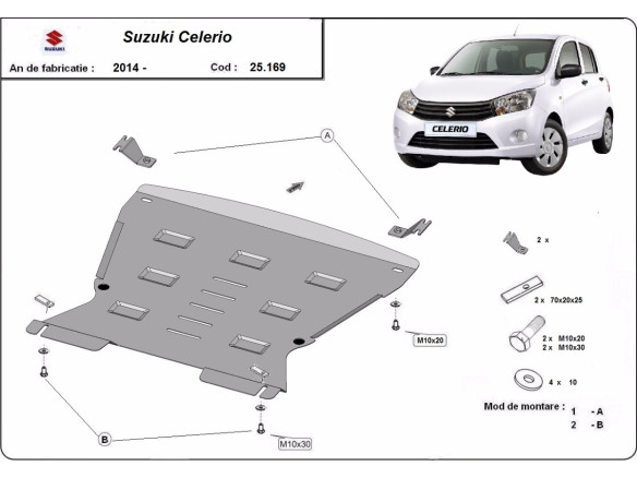 Stahl Unterfahrschutz für Motor Suzuki Celerio (2014-2026) EANSuzuki Celerio