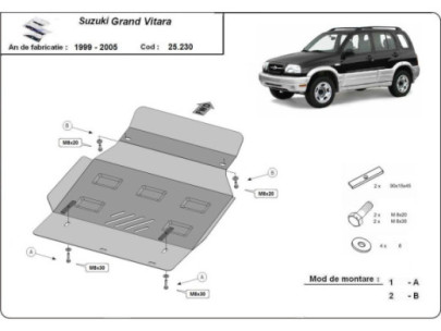 Stahl Unterfahrschutz für Motor Suzuki Grand Vitara 2 (2005-2019) EANSuzuki Grand Vitara 2
