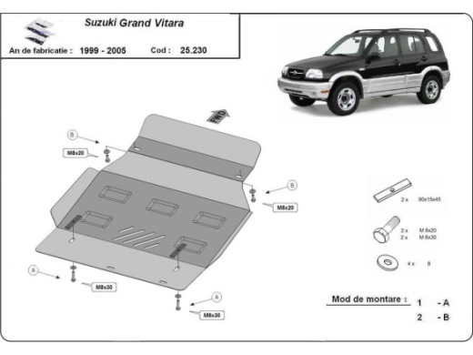 Stahl Unterfahrschutz für Motor Suzuki Grand Vitara (1999-2005) EANSuzuki