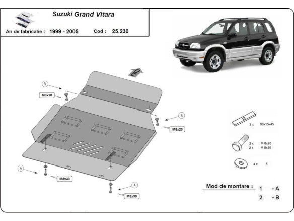 Stahl Unterfahrschutz für Motor Suzuki Grand Vitara (1999-2005) EANSuzuki