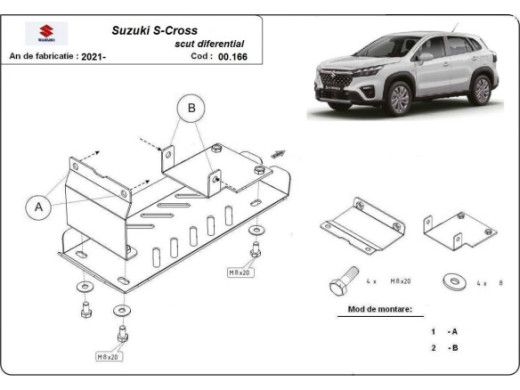 Stahl Unterfahrschutz für Differential Suzuki S-Cross (2021-2026) EANSuzuki