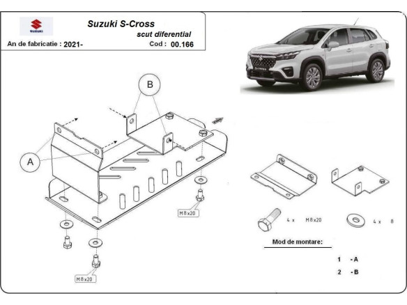 Stahl Unterfahrschutz für Differential Suzuki S-Cross (2021-2026) EANSuzuki