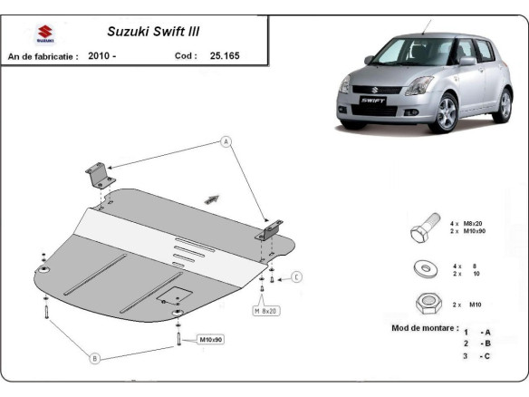 Stahl Unterfahrschutz für Motor Suzuki Swift 3 (2010-2017) EANSuzuki Swift