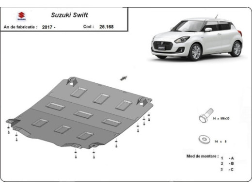 Stahl Unterfahrschutz für Motor Suzuki Swift (2017-2026) EANSuzuki