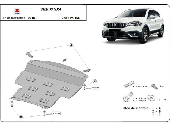 Stahl Unterfahrschutz für Motor Suzuki SX4 (2013-2023) EANSuzuki SX 4