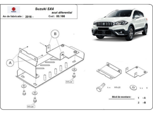 Stahl Unterfahrschutz für Differential Suzuki SX4 (2013-2026) EANSuzuki SX 4