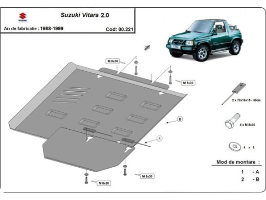 Stahl Unterfahrschutz für Getriebe Suzuki Vitara 2.0 (1988-1999) EANSuzuki