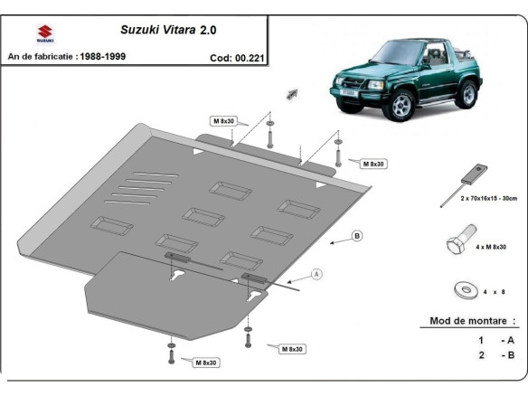 Stahl Unterfahrschutz für Getriebe Suzuki Vitara 2.0 (1988-1999) EANSuzuki