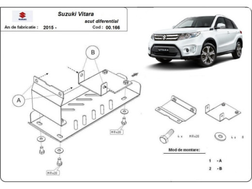 Stahl Unterfahrschutz für Differential Suzuki Vitara (2015-2026) EANSuzuki Vitara