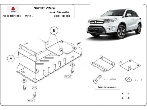 Stahl Unterfahrschutz für Differential Suzuki Vitara (2015-2026) EANSuzuki Vitara
