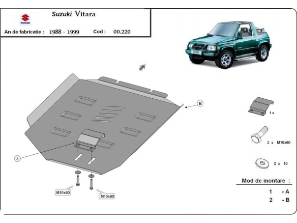 Stahl Unterfahrschutz für Getriebe Suzuki Vitara (1988-1999) EANSuzuki