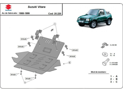 Stahl Unterfahrschutz für Motor Suzuki Vitara (1988-1999) EANSuzuki