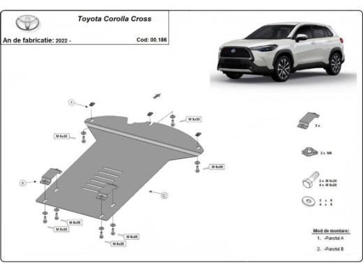 Stahl Unterfahrschutz für Katalysator Toyota Corolla Cross (2022-2026) EANToyota