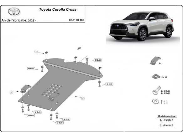 Stahl Unterfahrschutz für Katalysator Toyota Corolla Cross (2022-2026) EANToyota