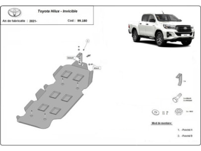 Stahl Unterfahrschutz für Motor Toyota Aygo AB40 (2014-2022) EANToyota 2