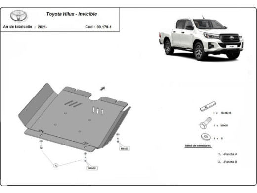Stahl Unterfahrschutz für Getriebe Toyota Hilux Invincible (2021-2026) EANToyota