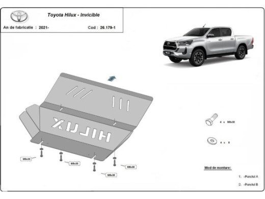 Stahl Unterfahrschutz für Kühler Toyota Hilux Invincible (2021-2026) EANToyota