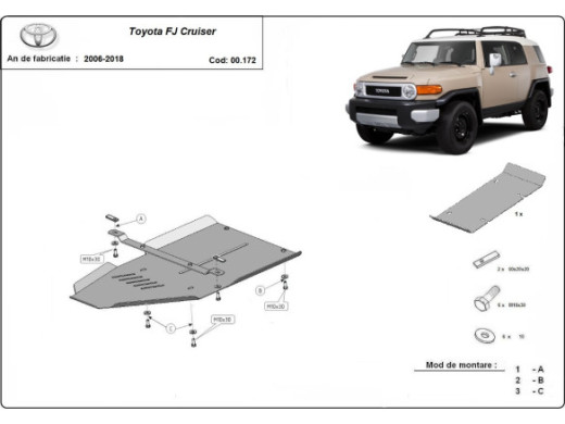 Stahl Unterfahrschutz für Getriebe Toyota Fj Cruiser (2006-2018) EANToyota