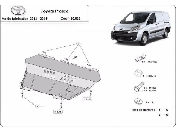 Stahl Unterfahrschutz für Motor Toyota Proace (2013-2016) EANToyota