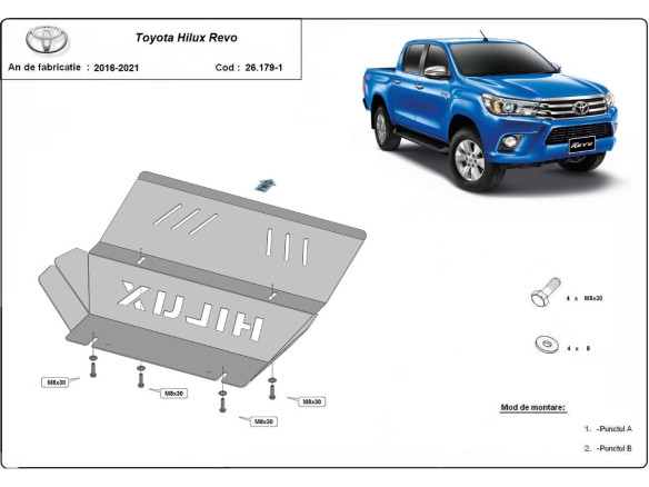Stahl Unterfahrschutz für Kühler Toyota Hilux Revo (2016-2026) EANToyota Hilux Revo