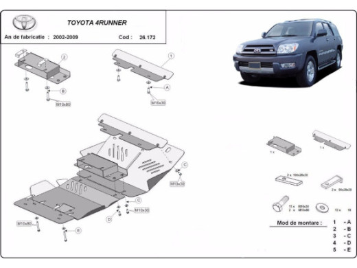 Stahl Unterfahrschutz für Motor Toyota 4Runner (2002-2009) EANToyota 4Runner