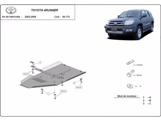 Stahl Unterfahrschutz für Getriebe Toyota 4Runner (2002-2009) EANToyota 4Runner