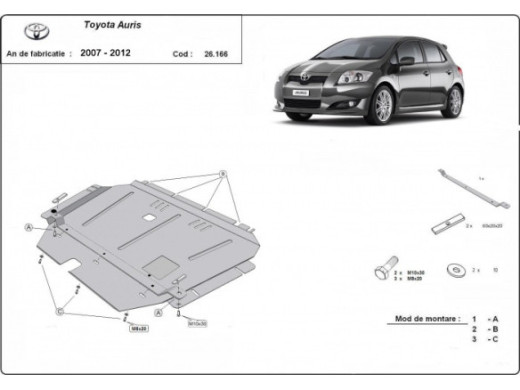 Stahl Unterfahrschutz für Motor Toyota Auris (2007-2012) EANToyota