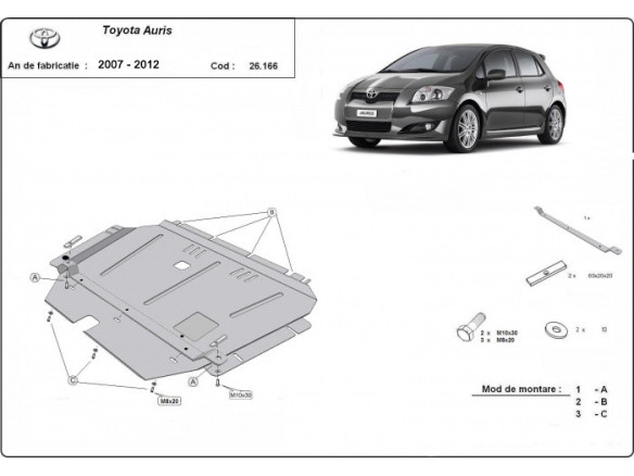 Stahl Unterfahrschutz für Motor Toyota Auris (2007-2012) EANToyota