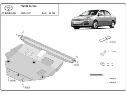 Stahl Unterfahrschutz für Katalysator Toyota Corolla (2002-2007) EANToyota 2