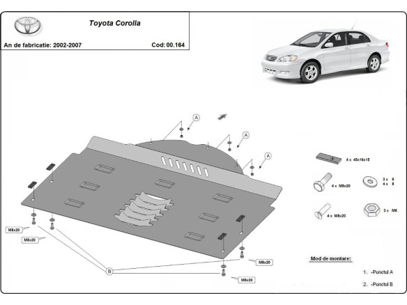 Stahl Unterfahrschutz für Katalysator Toyota Corolla (2002-2007) EANToyota