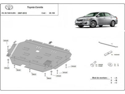 Stahl Unterfahrschutz für Katalysator Toyota Corolla (2013-2018) EANToyota Corolla 2