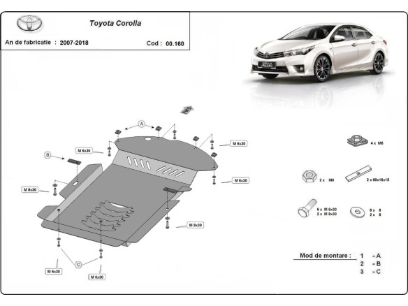 Stahl Unterfahrschutz für Katalysator Toyota Corolla (2013-2018) EANToyota Corolla